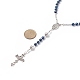 Collier de perles de roche de lave naturelle et de perles de verre(NJEW-TA00041-03)-4