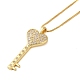 Brass Micro Pave Clear Cubic Zirconia Pendant Necklaces for Women(NJEW-S429-06G-03)-1