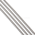 2m 304 Stainless Steel Box Chains, Unwelded, with Spools, Stainless Steel Color, 4mm, 6.56 feet(2m)/roll(CHS-TA0001-20)