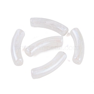 Acrylic Bead, with Glitter Powder, Tube, White, 33x11x8mm, Hole: 2mm, 279pcs/500g(OACR-H120-03F)