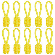 10Pcs Polyester Braided Replacement Zipper Puller Tabs, Zip Pull Extender, Yellow, 8.2x2x0.87cm(FIND-GF0003-50C)