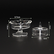 Mini Glass Cake Tray with Lid, for Dollhouse Accessories Pretending Prop Decorations, Clear, 28mm(BOTT-PW0001-248P)
