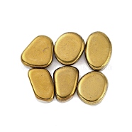 Electroplated Synthetic Magnetic Hematite Beads, Nuggets, No Hole, Golden Plated, 23~27.5x17.5~18.5x7~8mm(G-C140-12)