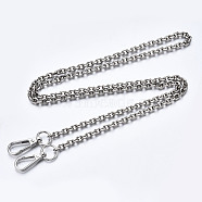Bag Chains Straps, Iron Cable Link Chains, with Alloy Spring Gate Ring, for Bag Replacement Accessories, Platinum, 1180x7mm(FIND-Q089-019P)
