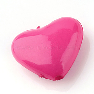 Opaque Acrylic Beads, Heart, Deep Pink, 10x10.5x5.5mm, Hole: 1.5mm, about 1250pcs/500g(SACR-Q134-C04)
