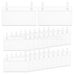 Rectangle PVC Price Tag Sign Label Holder, with 2 Hanging Clip, Retail Supplies, Clear, 5.7x10.2x0.3cm(KY-WH0046-61)