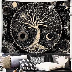 Polyester Wall Hanging Tapestry, for Bedroom Living Room Decoration, Rectangle, Tree of Life, 1300x1500mm(TREE-PW0001-35B-12)