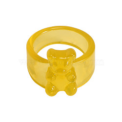 Resin Plain Band Rings, Goldenrod, Inner Diameter: 17mm(FS-WG41763-21)