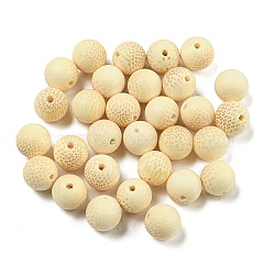 Wood Beads, Undyed, Round, Bisque, 10mm, about 1270pcs/500g(WOOD-K007-03C-05)