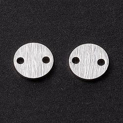 Brass Link Connectors, Cadmium Free & Lead Free, Long-Lasting Plated, Flat Round, 925 Sterling Silver Plated, 6x0.7mm, Hole: 1mm(KK-K253-09A-02P)