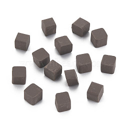 Handmade Polymer Clay Beads, No Hole, Cube, Coconut Brown, 5~5.5x5~5.5x4~5mm, about 5500pcs/1000g(CLAY-N006-93G)