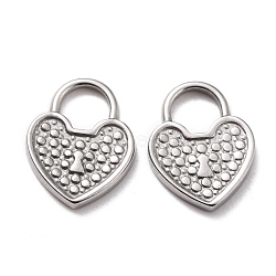 304 Stainless Steel Charms Cabochon Setting for Enamel, Heart, Stainless Steel Color, 13x10x1.5mm, Hole: 4x4.5mm(STAS-B024-90P)