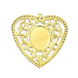 Rack Plating Iron Hollow Big Pendant Cabochon Settings, Heart, Golden, Tray: 19x25mm, 59.5x56x1mm, Hole: 2.2mm(IFIN-Q134-03G)