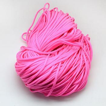 7 Inner Cores Polyester & Spandex Cord Ropes, Solid Color, for Rope Bracelets Making, Fuchsia, 4~5mm, about 109.36 yards(100m)/bundle, 420~500g/bundle