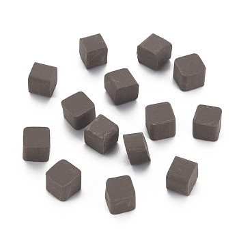 Handmade Polymer Clay Beads, No Hole, Cube, Coconut Brown, 5~5.5x5~5.5x4~5mm, about 5500pcs/1000g