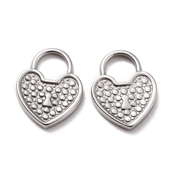 304 Stainless Steel Charms Cabochon Setting for Enamel, Heart, Stainless Steel Color, 13x10x1.5mm, Hole: 4x4.5mm