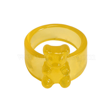 Goldenrod Bear Resin Finger Rings