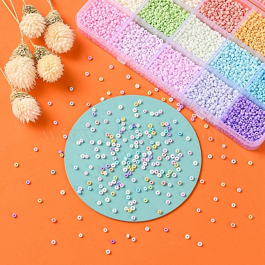 5250Pcs 15 Colors 8/0 Opaque Frosted Glass Seed Beads(SEED-YW0001-74-A)-6