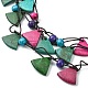 Dyed Natural Coconut Round & Fan Beaded Multi-strand Necklaces(NJEW-B088-03)-3