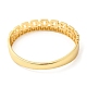Brass Hollow Square Hinged Bangle with Cubic Zirconia for Women(BJEW-K229-03G)-2