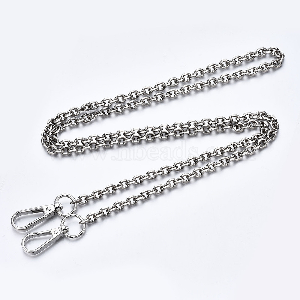 Bag Chains Straps, Iron Cable Link Chains, with Alloy Spring Gate Ring, for  Bag Replacement Accessories, Light Gold, 1190x9mm