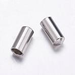 Tarnish Resistant 304 Stainless Steel Cord Ends, End Caps, Column, Stainless Steel Color, 8x4mm, Inner Diameter: 3mm(STAS-K146-004-4x8.5)