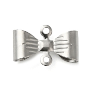 Non-Tarnish 304 Stainless Steel Connector Charms, Bowknot Links, Stainless Steel Color, 7.5x11.5x3mm, Hole: 0.5mm(STAS-Z074-01P)