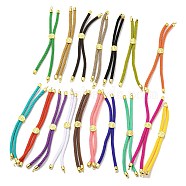 Nylon Cords Bracelet Makings Fit for Connector Charms, with Golden Brass Tree Slider Beads, Long-Lasting Plated, Mixed Color, 8-5/8 inch(22cm), Hole: 1.9mm(AJEW-P116-01G)