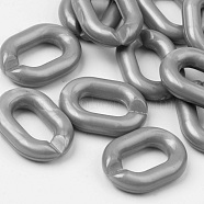 Opaque Acrylic Linking Rings, Quick Link Connectors, For Jewelry Cable Chains Making, Oval, Gray, 19x14x4mm, Inner Diameter: 10.5x5.5mm, about 746pcs/500g(OACR-S038-004A-A05)