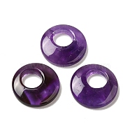Natural Amethyst Pendants, Donut/Pi Disc Charms, 27.5~28x4.5~5.5mm(G-T122-76H)