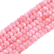 Natural Freshwater Shell Beads Strands, Dyed, Rondelle, Pink, 5x3mm, Hole: 0.6mm, about 87~89pcs/strand, 14.57~14.69''(37~37.3cm)(BSHE-H109-15B)