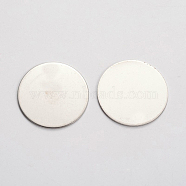 Stainless Steel Stamping Blank Tag Cabochons, Flat Round, Stainless Steel Color, 30x1mm(STAS-E147-90P)