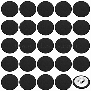 Elite 50Pcs Cloth Shank Buttons, with Zinc Alloy Finding, Flat Round, for Overcoat Garment Accessories, Black, 25x10mm, Hole: 3x2mm(BUTT-PH0001-27A)