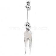 201 Stainless Steel Tableware, Beadable Flatware, with Alloy Findings, Fork, Stainless Steel Color, 153x22x16mm(FIND-G060-03E)