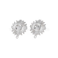 304 Stainless Steel Stud Earring Findings, Earring Setting for Enamel, with Ear Nuts and Loops, Flat Round, Stainless Steel Color, 19x16mm, Hole: 1.6mm, Pin: 0.7mm, Tray: 4.5mm(STAS-N097-227P)