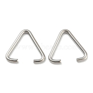 304 Stainless Steel Pinch Bails, Triangle Rings, Stainless Steel Color, 11.5x13x1mm, Inner diameter: 8.5x9.5mm(STAS-Z048-04P)