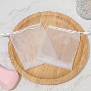 PE Foaming Nets, Soap Saver Mesh Bag, Double Layer Bubble Foam Nets, for Body Facial Cleaning, White, 11x9cm(PW-WG77974-01)