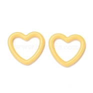 Opaque Acrylic Linking Rings, Heart, Yellow, 27x30x3.5mm, Inner Diameter: 21x21.5mm(OACR-E006-04)