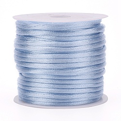 Nylon Cord, Satin Rattail Cord, for Beading Jewelry Making, Chinese Knotting, Aqua, 2mm, about 10.93 yards(10m)/roll(X-NWIR-L006-2mm-25)