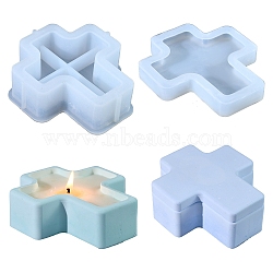 Cross Silicone Molds, Candle Molds, Gesso Resin Casting Molds, White, 111x100x32mm(PW-WG01FD5-01)