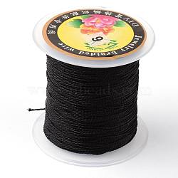 Round Metallic Thread, Embroidery Thread, 3-Ply, Black, 0.4mm, about 164.04 yards(150m)/roll(MCOR-L001-0.4mm-02)