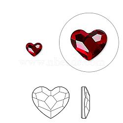 Austrian Crystal Rhinestone, 2808, Crystal Passions, Foil Back, Faceted Heart, 227_Light Siam, 6x6x3mm(2808-6mm-227(F))