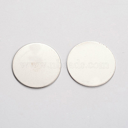 Tarnish Resistant Stainless Steel Stamping Blank Tag Cabochons, Flat Round, Stainless Steel Color, 30x1mm(STAS-E147-90P)