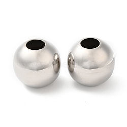 201 Stainless Steel Beads, Large Hole Beads, Rondelle, Stainless Steel Color, 25x23mm, Hole: 9.5mm(STAS-Q216-01B-P)