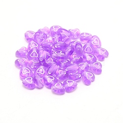 Transparent Acrylic Beads, with Enamel, Heart, Medium Orchid, 6.5x6.5x4.5mm, Hole: 1mm, 100pcs/bag(TACR-TAC0001-05B)