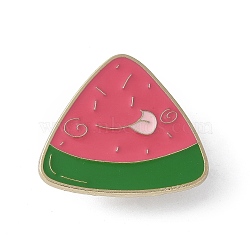 Cute Watermelon Enamel Pins, Zinc Alloy Brooches for Backpack Clothes, Indian Red, 26.5x30mm(JEWB-S041-01N-G)