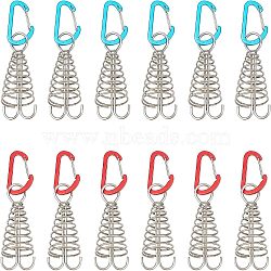 SUPERFINDINGS 12Pcs 2 Colors Aluminium Alloy Tent Rope Tensioners, Windproof Octopus Deck Nail, Adjustable Fishbone Deck Anchor Pegs, Mixed Color, 11cm, Clasp: 4x2.45x0.6cm, Pendant: 7.6x3cm, 6pcs/color(FIND-FH0001-99)