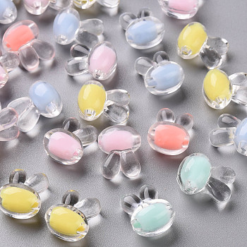 Transparent Acrylic Beads, Bead in Bead, Rabbit, Mixed Color, 15.5x12x9.5mm, Hole: 2mm, about 480pcs/500g