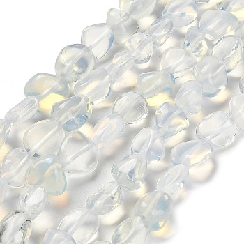 Opalite Beads Strands, Nuggets, Tumbled Stone, 7~13x4.5~10x4.5~10mm, Hole: 1.2mm, about 44~46pcs/strand, 15.08~16.14 inch(38.3~41cm)