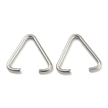 304 Stainless Steel Pinch Bails, Triangle Rings, Stainless Steel Color, 11.5x13x1mm, Inner diameter: 8.5x9.5mm